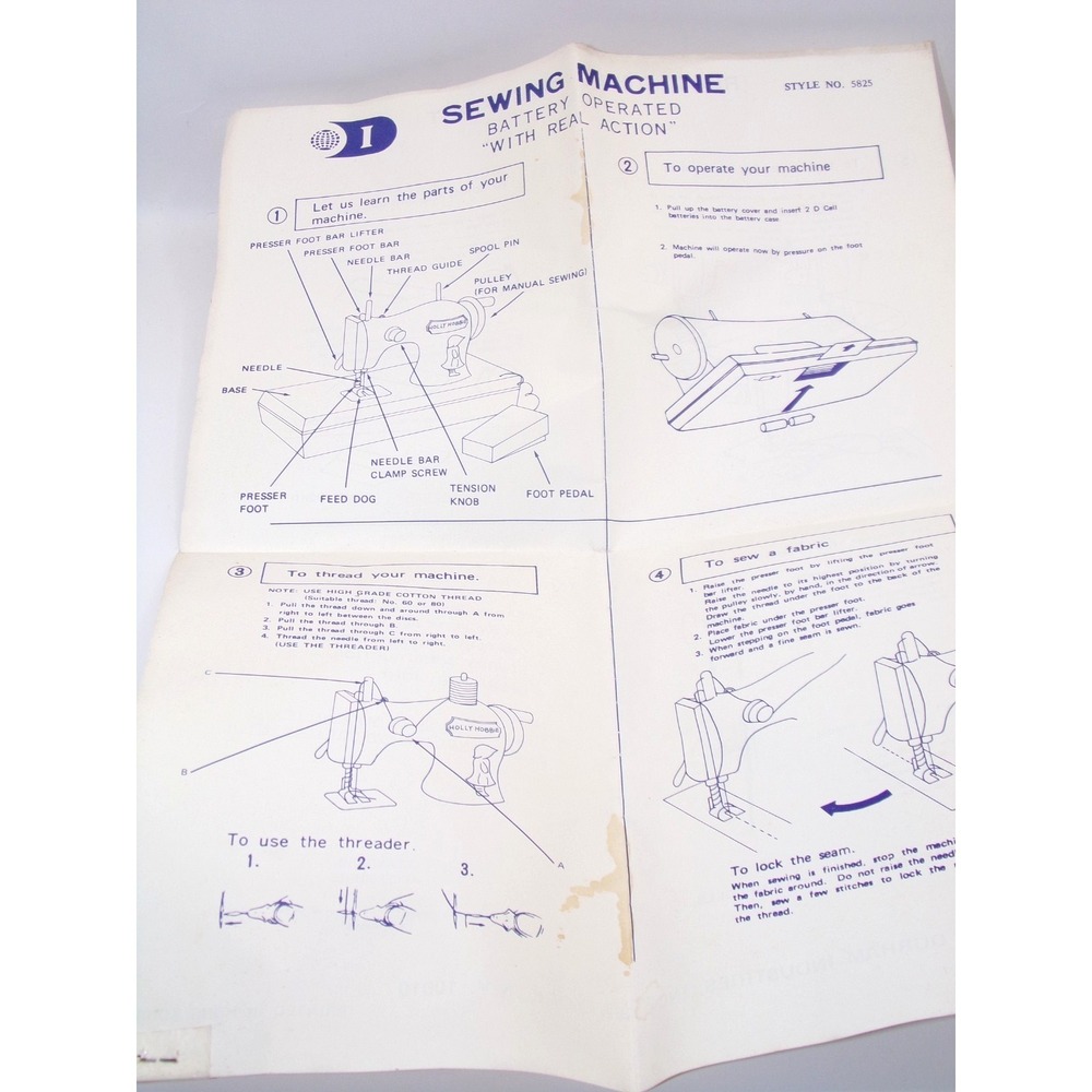 vintage holly hobbie manual/instructions